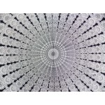 Printed Cotton Bed Sheet Mandala Design White Color for Double Bed 90x108"