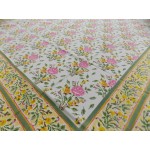 Printed Cotton Bed Sheet Floral Design Yellow Color for Double Bed 90x108"