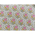 Printed Cotton Bed Sheet Floral Design Yellow Color for Double Bed 90x108"