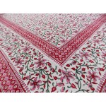 Printed Cotton Bed Sheet Floral Design Pink Color for Double Bed 90x108"