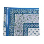 Printed Cotton Bed Sheet Floral Design Blue Color for Double Bed 90x108"