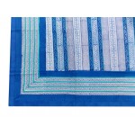 Printed Cotton Bed Sheet Strip Design Blue Color for Double Bed 90x108"