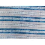 Printed Cotton Bed Sheet Strip Design Blue Color for Double Bed 90x108"