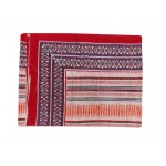 Printed Cotton Bed Sheet Strip Design Red Color for Double Bed 90x108"