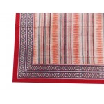 Printed Cotton Bed Sheet Strip Design Red Color for Double Bed 90x108"