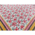 Printed Cotton Bed Sheet Floral Design Multi Color for Double Bed 90x108"