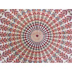 Printed Cotton Bed Sheet Mandala Design Red Color for Double Bed 90x108"