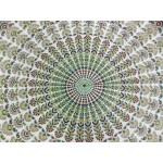 Printed Cotton Bed Sheet Mandala Design Yellow Color for Double Bed 90x108"