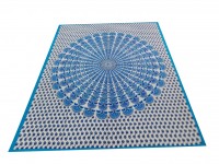 Printed Cotton Bed Sheet Mandala Design sky blue Colour for Double Bed 90x108"
