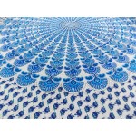 Printed Cotton Bed Sheet Mandala Design sky blue Colour for Double Bed 90x108"