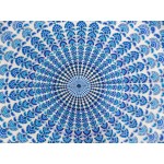 Printed Cotton Bed Sheet Mandala Design sky blue Colour for Double Bed 90x108"