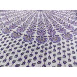 Printed Cotton Bed Sheet Mandala Design Purple Colour for Double Bed 90x108"