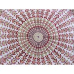 Printed Cotton Bed Sheet Mandala Design Multi Color for Double Bed 90x108"