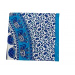 Printed Cotton Bed Sheet Mandala Design Blue Color for Double Bed 90x108"