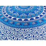 Printed Cotton Bed Sheet Mandala Design Blue Color for Double Bed 90x108"