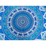 Printed Cotton Bed Sheet Mandala Design Blue Color for Double Bed 90x108"