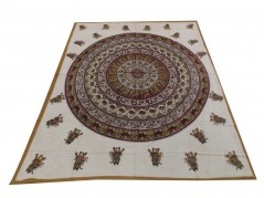Printed Cotton Bed Sheet Mandala Design Brown Color for Double Bed 90x108"