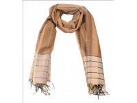 Silk Stole / Scarf in Light Brown color in Abstract Design for unisex size 22*72