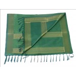 Silk Stole / Scarf in Green color with Golden Border for unisex size 22*72
