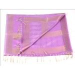 Silk Stole / Scarf in Pink color with Golden Border for unisex size 22*72