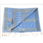 Silk Stole / Scarf in Blue Color with Golden border for unisex size 22*72