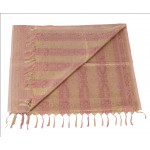 Silk Stole / Scarf Light Brown Color with Golden border for unisex size 22*72