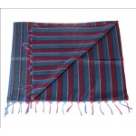 Silk Stole / Scarf in Red & Blue color Abstract Design for unisex size 22*72