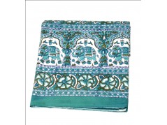 Hand Block Printed Design Indian Cotton Double Bedsheet size 90x108