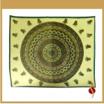 Indian Hand Block Printed Mandala Design Cotton Double Bed sheet size 90x108"