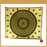 Indian Hand Block Printed Mandala Design Cotton Double Bed sheet size 90x108"