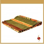Double Bed Cover Patch Work Fabric Cotton Green in Border and base in multicolor size 90x108