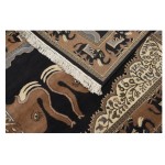 Trunk up elephant Design Hand Knotted Carpet