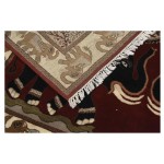  Trunk Up Elephant Design Hand Knotted Carpet